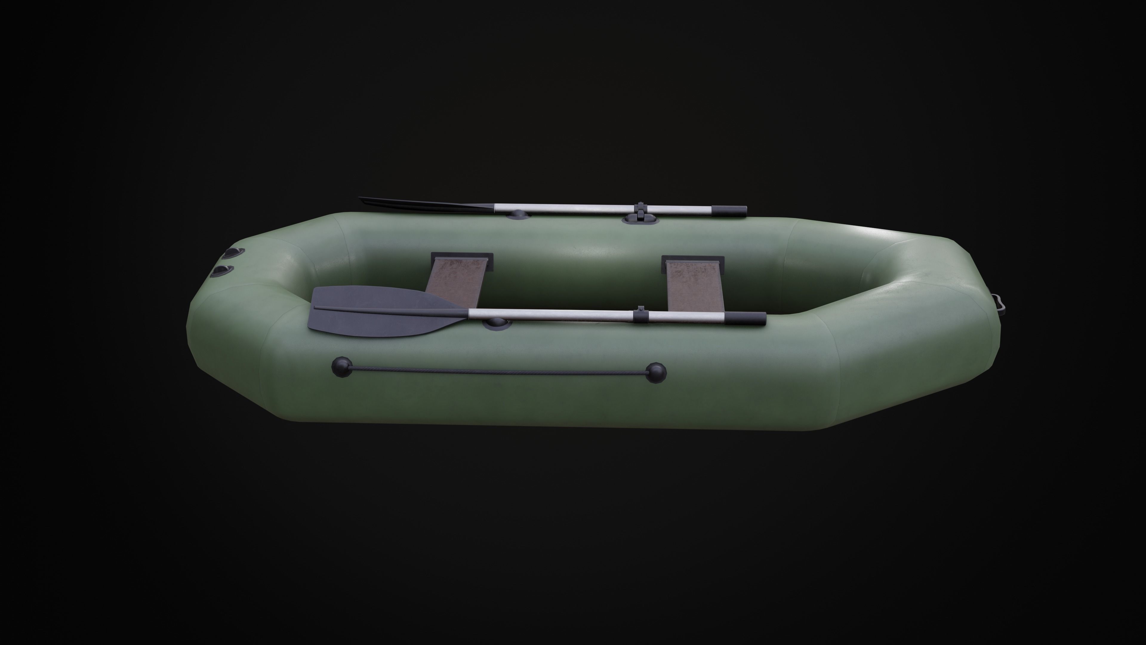Inflatable Boat Low-poly 3D model_4
