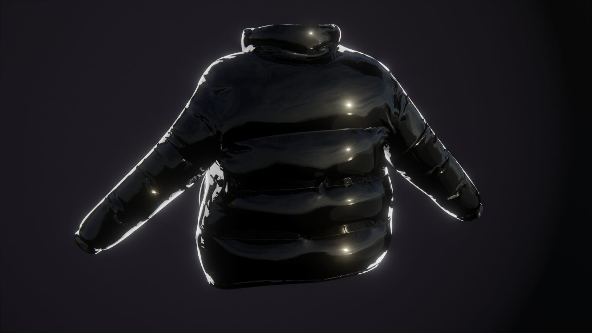 Puffy Jacket and Vest Low-poly 3D model_3
