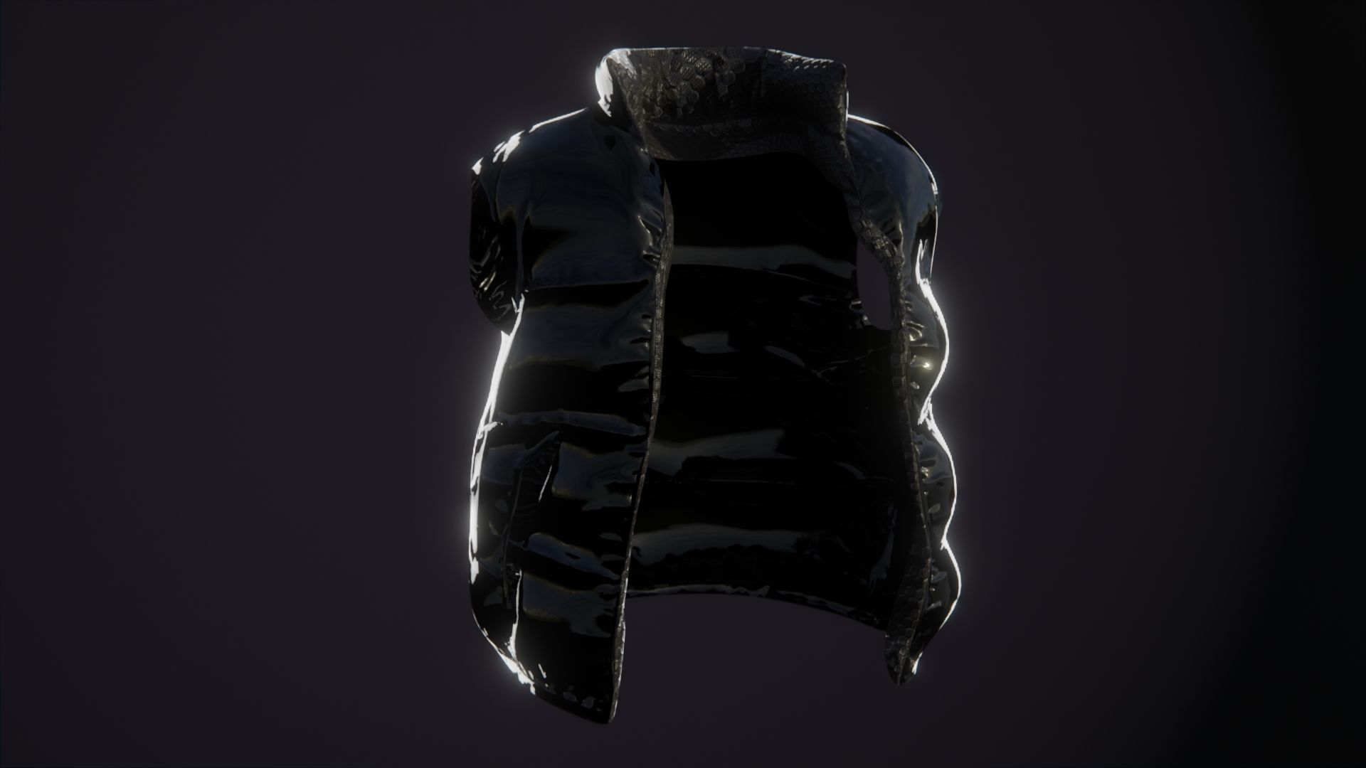 Puffy Jacket and Vest Low-poly 3D model_5