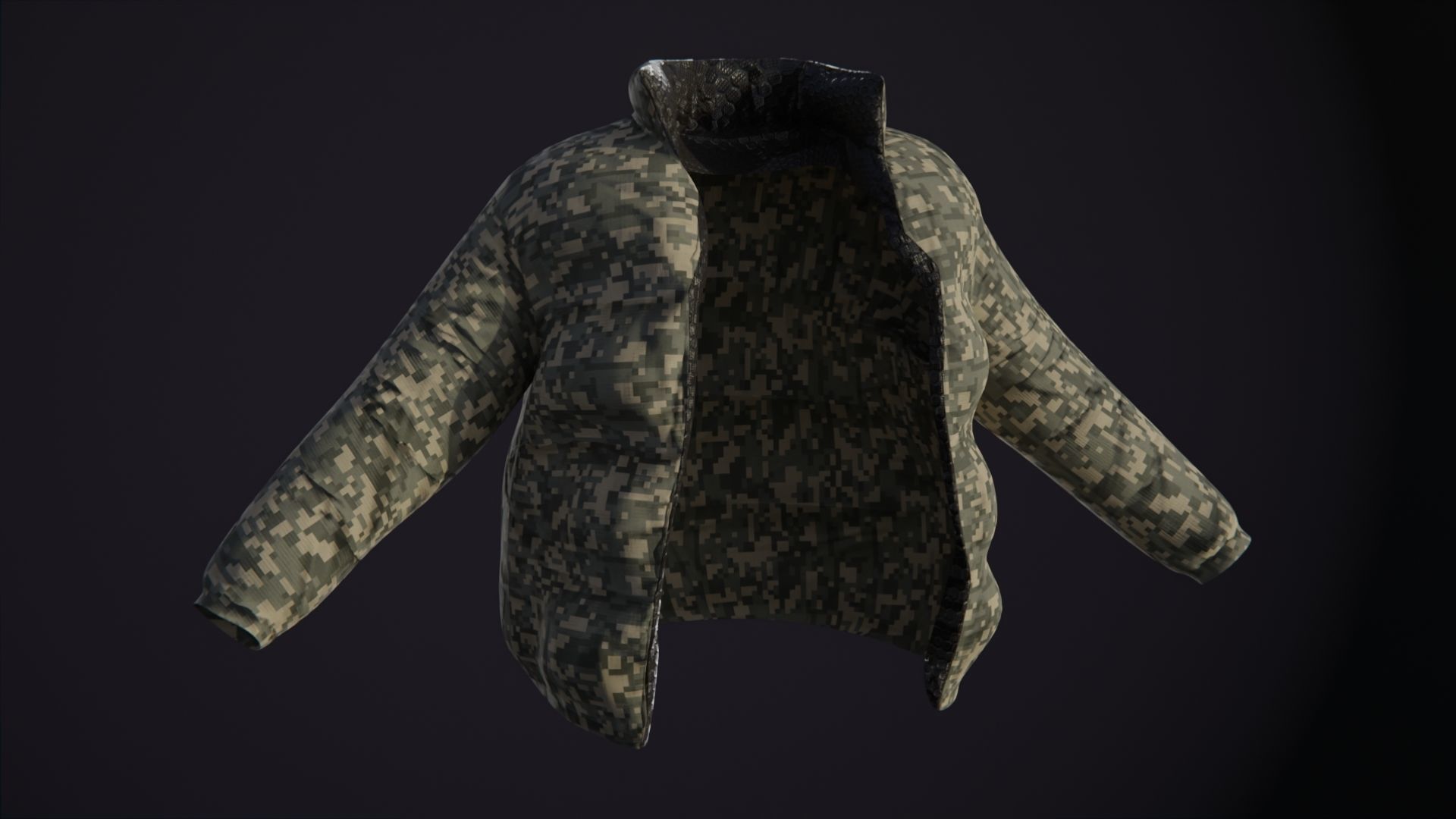 Puffy Jacket and Vest Low-poly 3D model_1