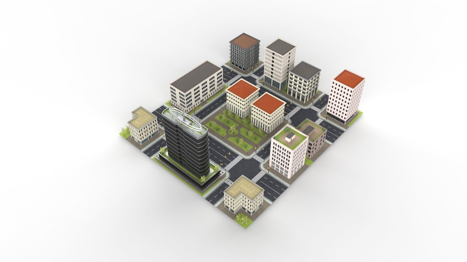 CITY 01 Low-poly 3D model_14