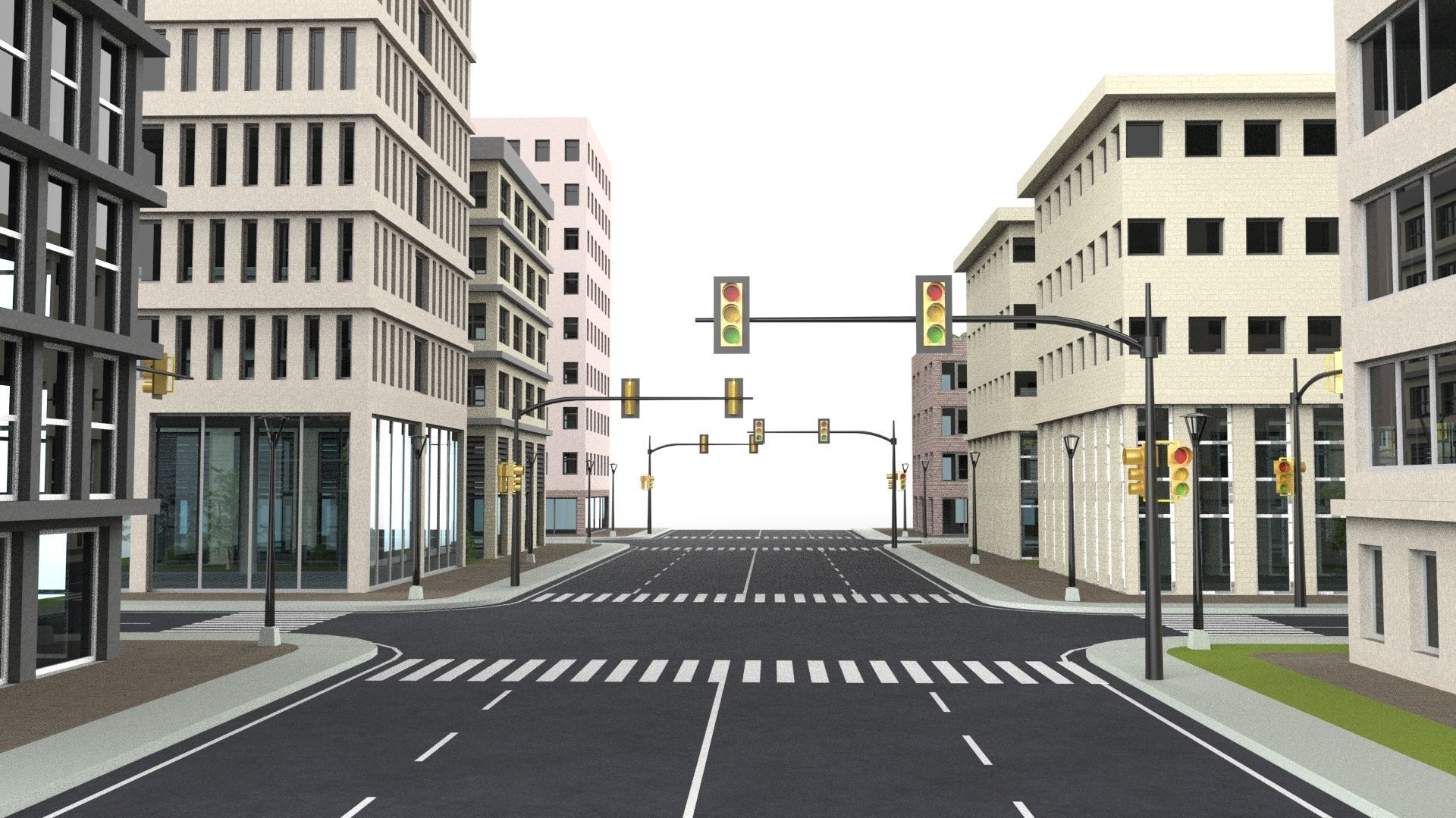 CITY 01 Low-poly 3D model_19