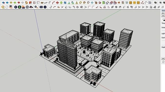 CITY 01 Low-poly 3D model 7