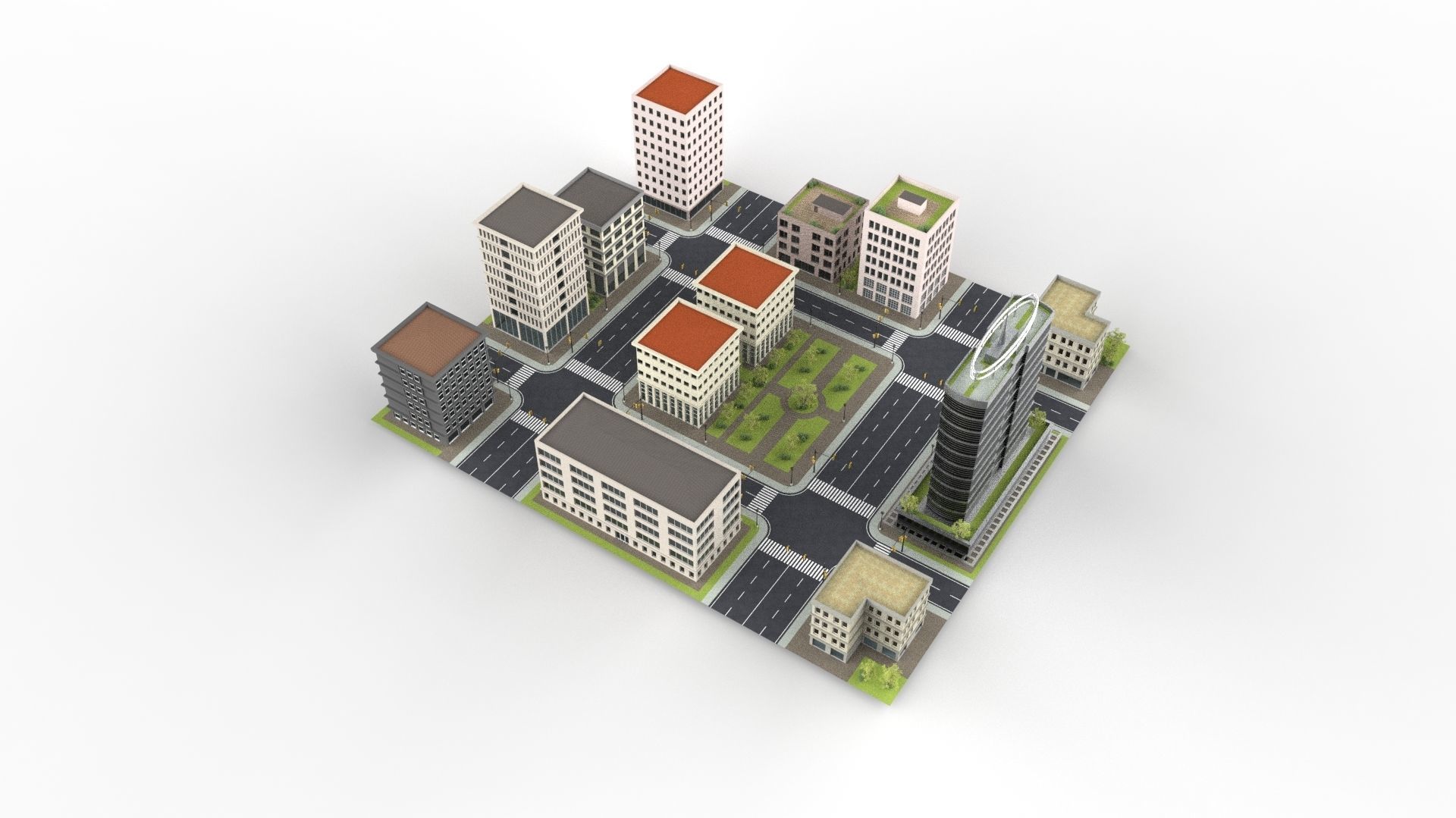 CITY 01 Low-poly 3D model_15