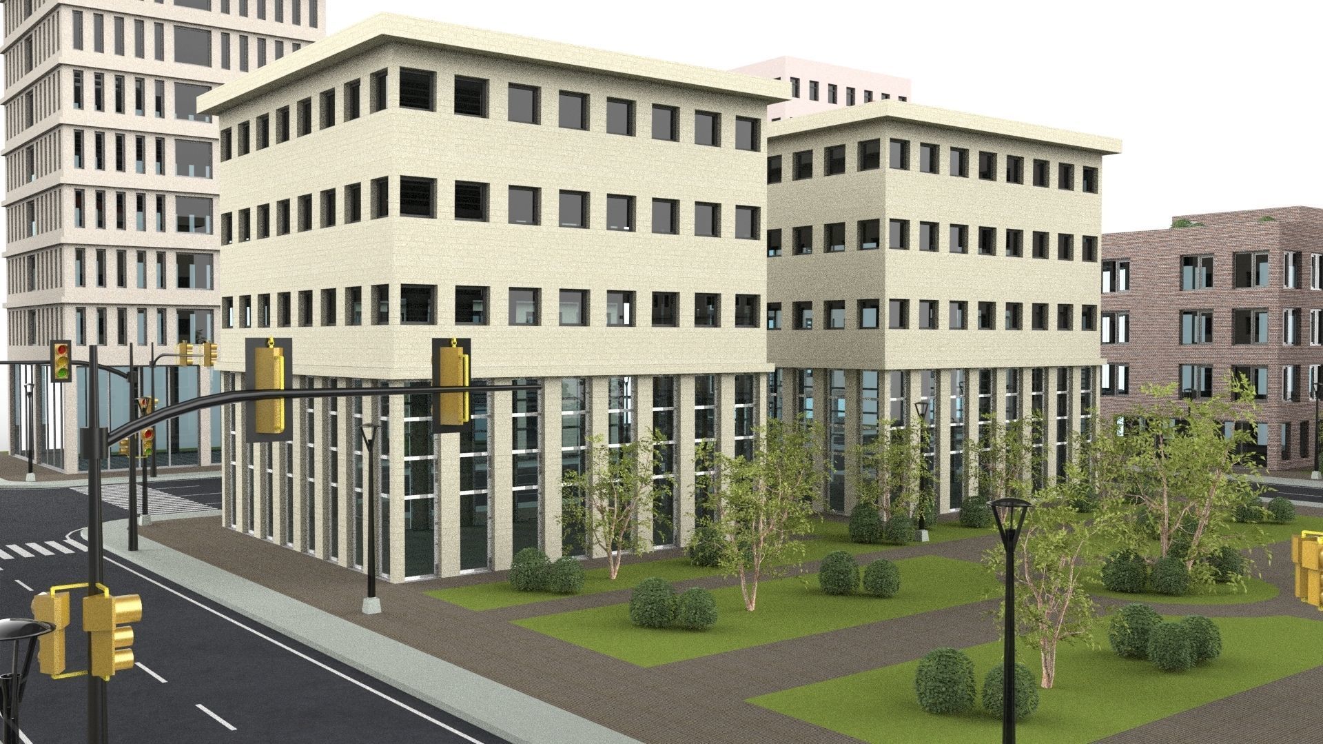 CITY 01 Low-poly 3D model_23