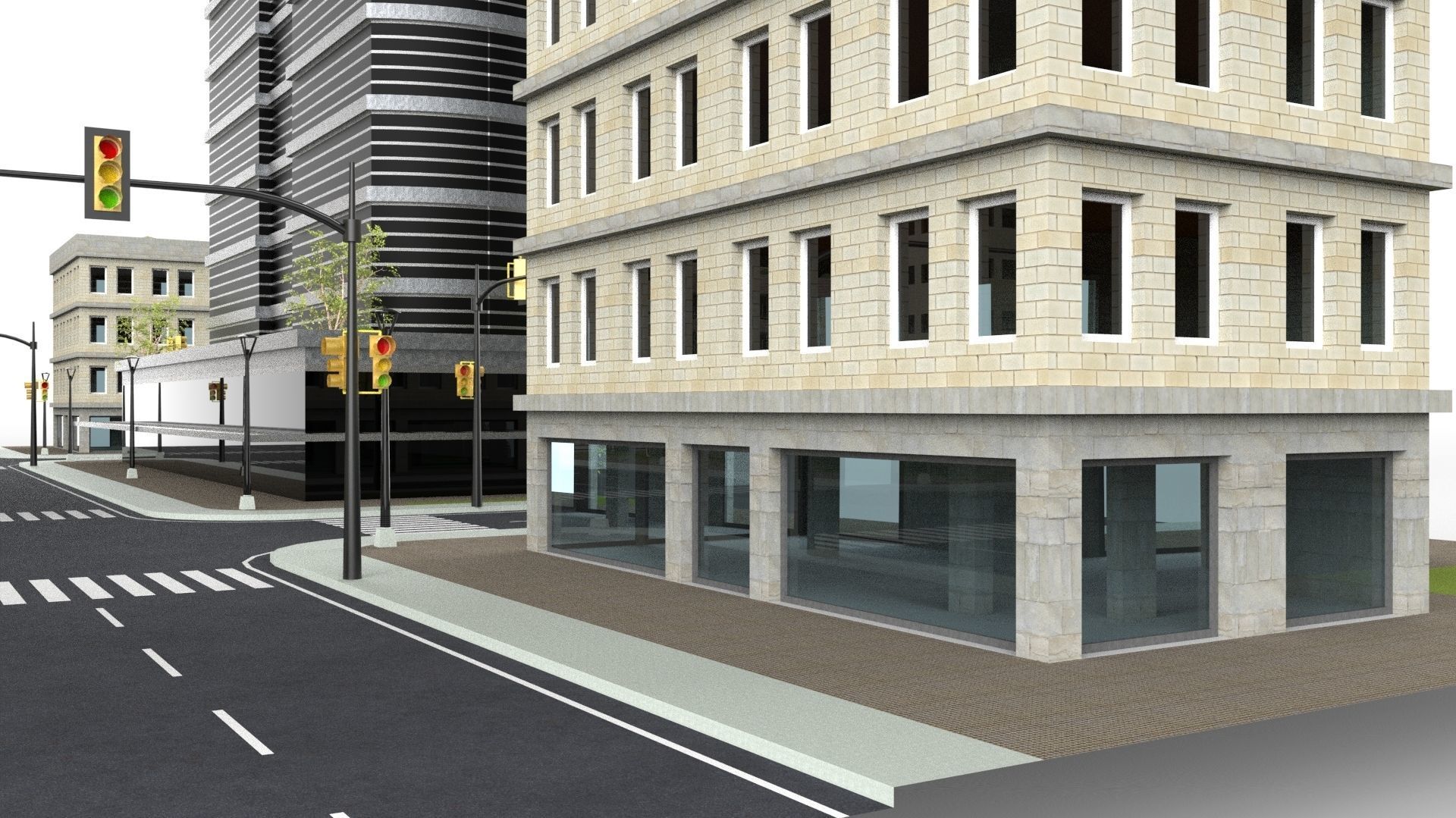 CITY 01 Low-poly 3D model_35