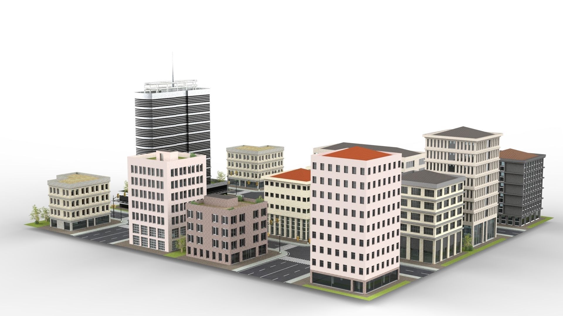 CITY 01 Low-poly 3D model_11
