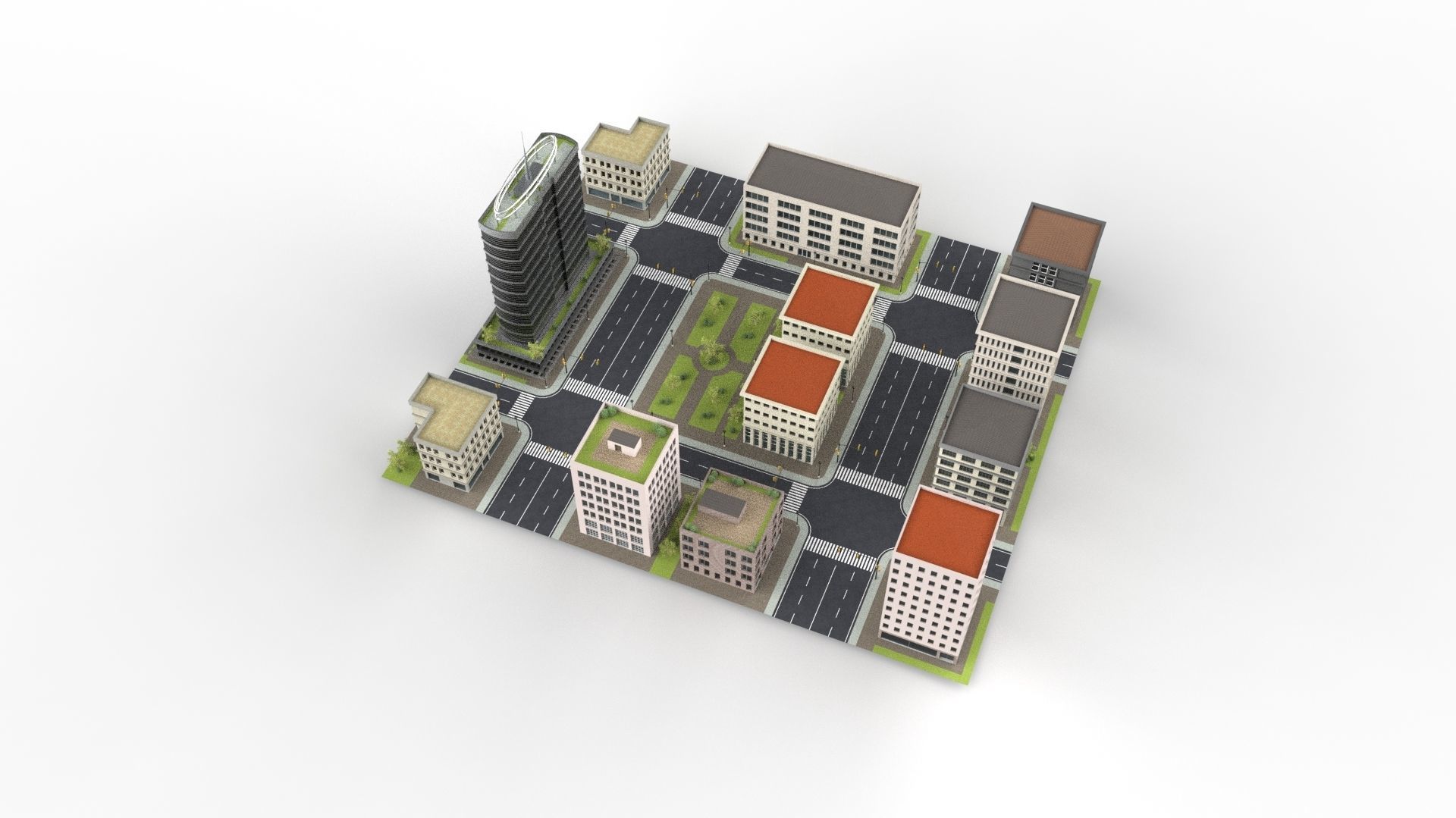 CITY 01 Low-poly 3D model_16
