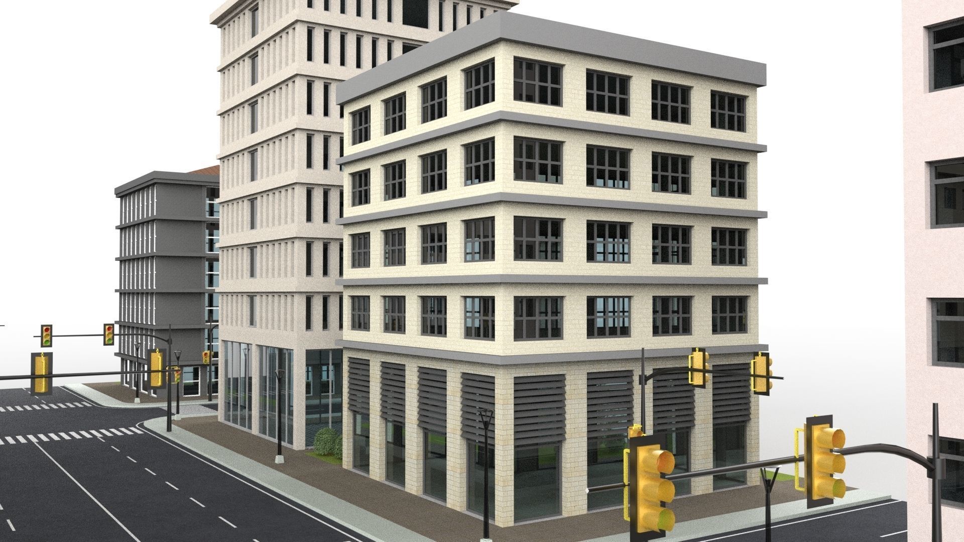 CITY 01 Low-poly 3D model_34