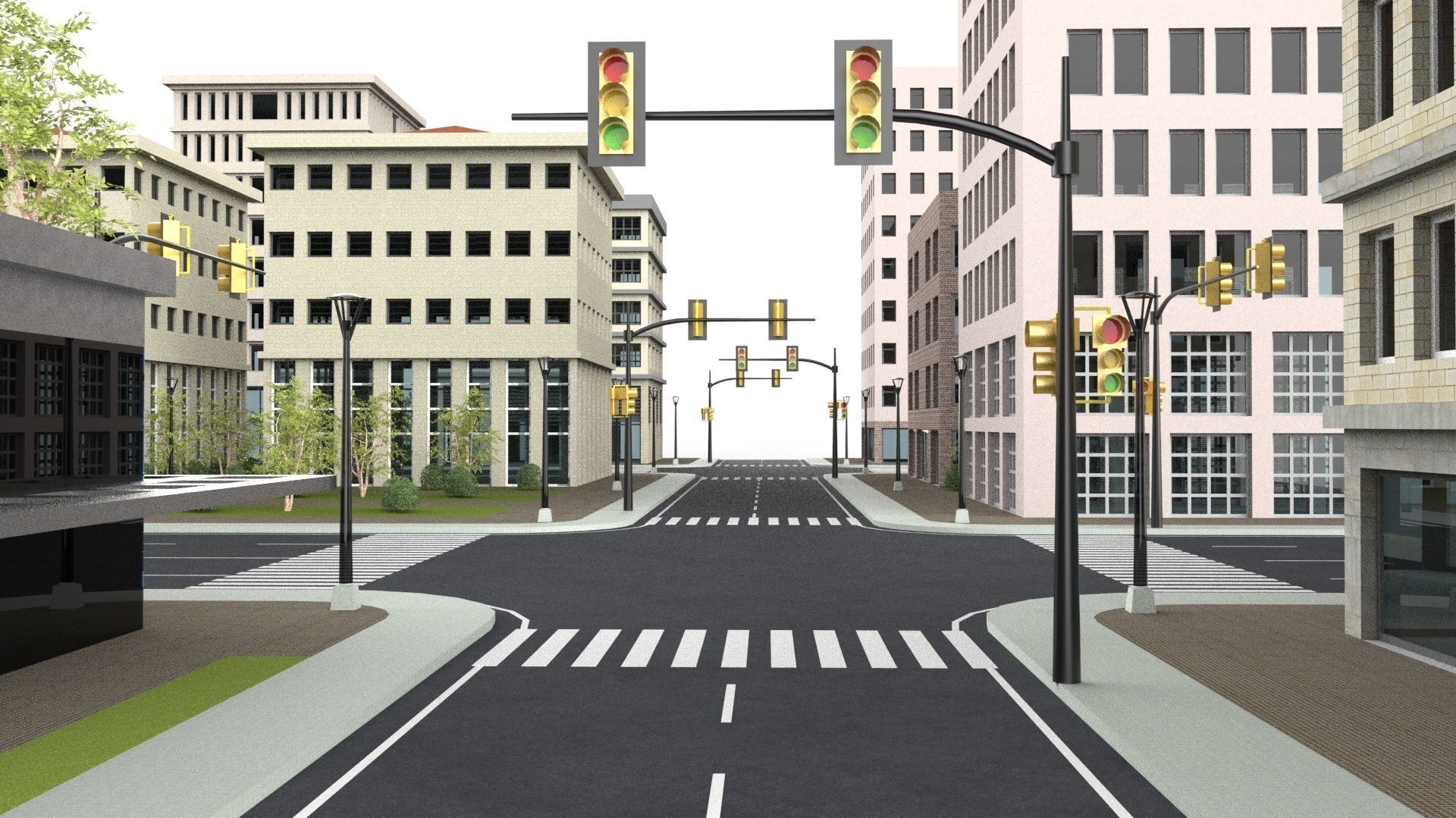 CITY 01 Low-poly 3D model_29