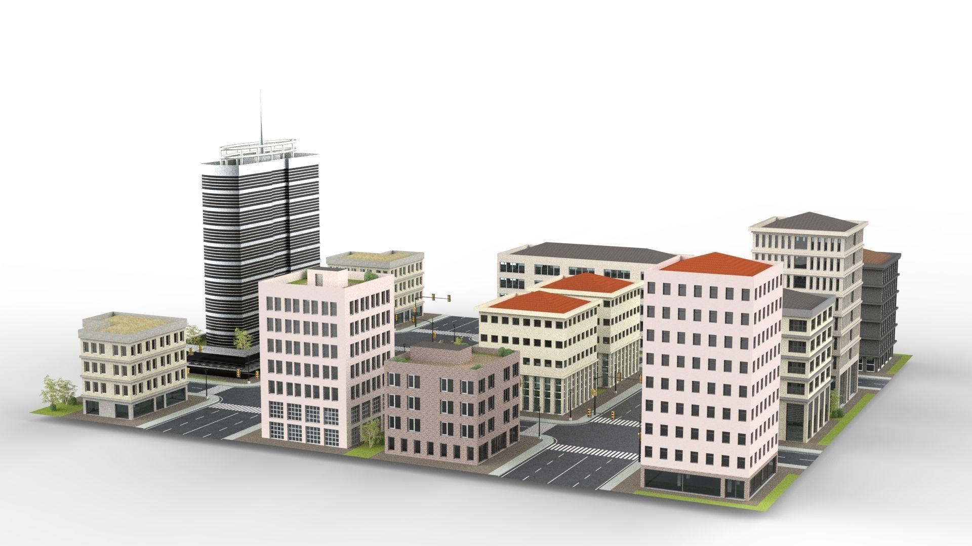 CITY 01 Low-poly 3D model_10