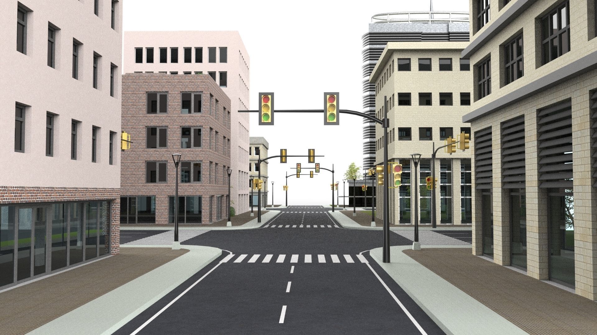 CITY 01 Low-poly 3D model_32