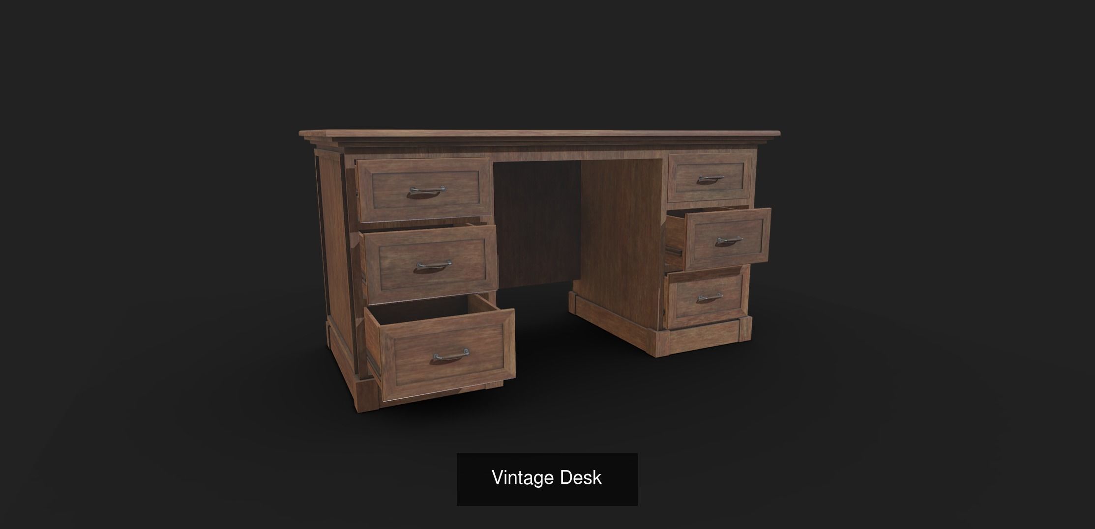 Vintage Desks 3D Model Collection_6