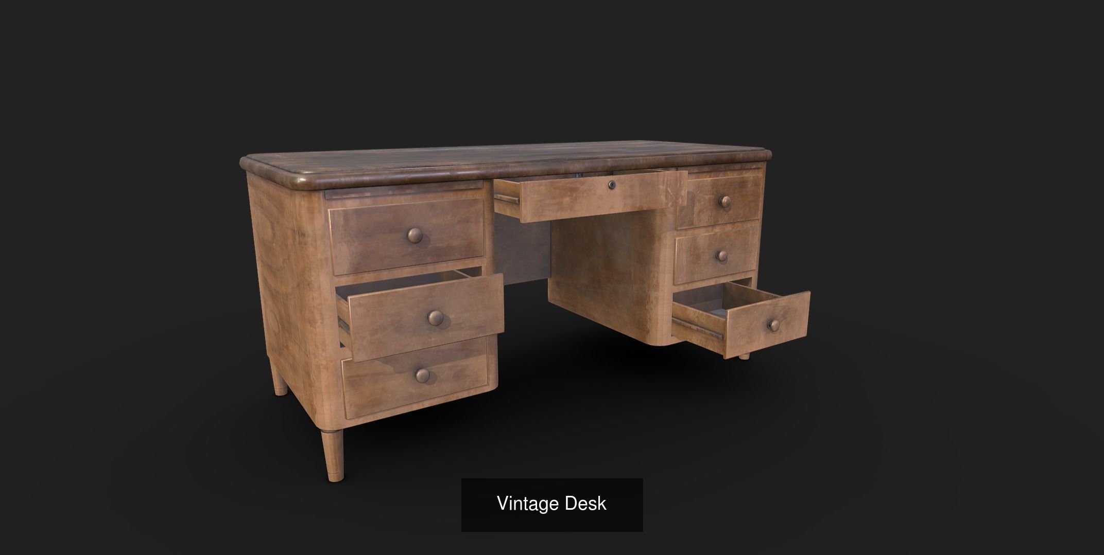 Vintage Desks 3D Model Collection_4
