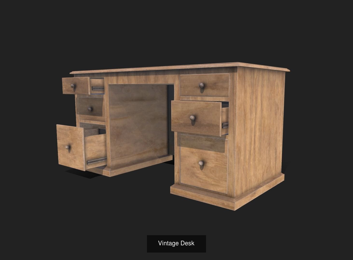 Vintage Desks 3D Model Collection_5