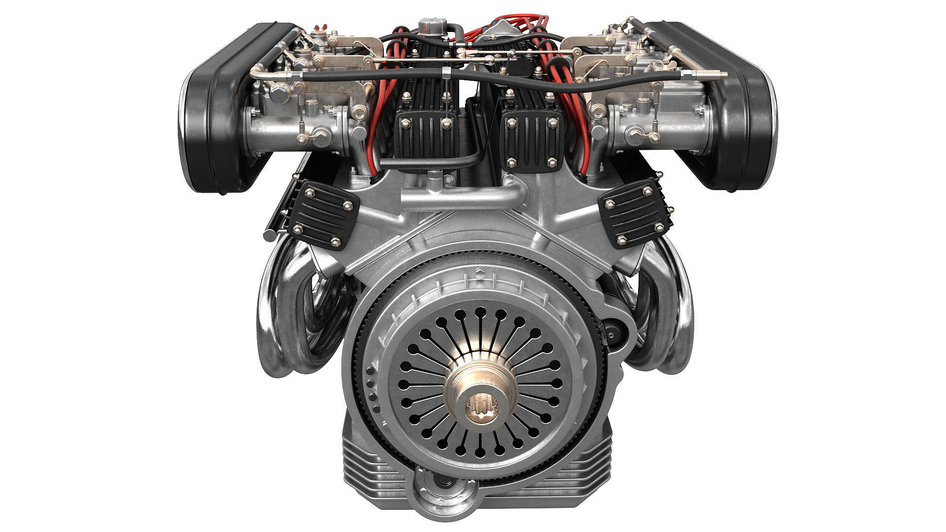 V12 engine with gearbox 3D model_19