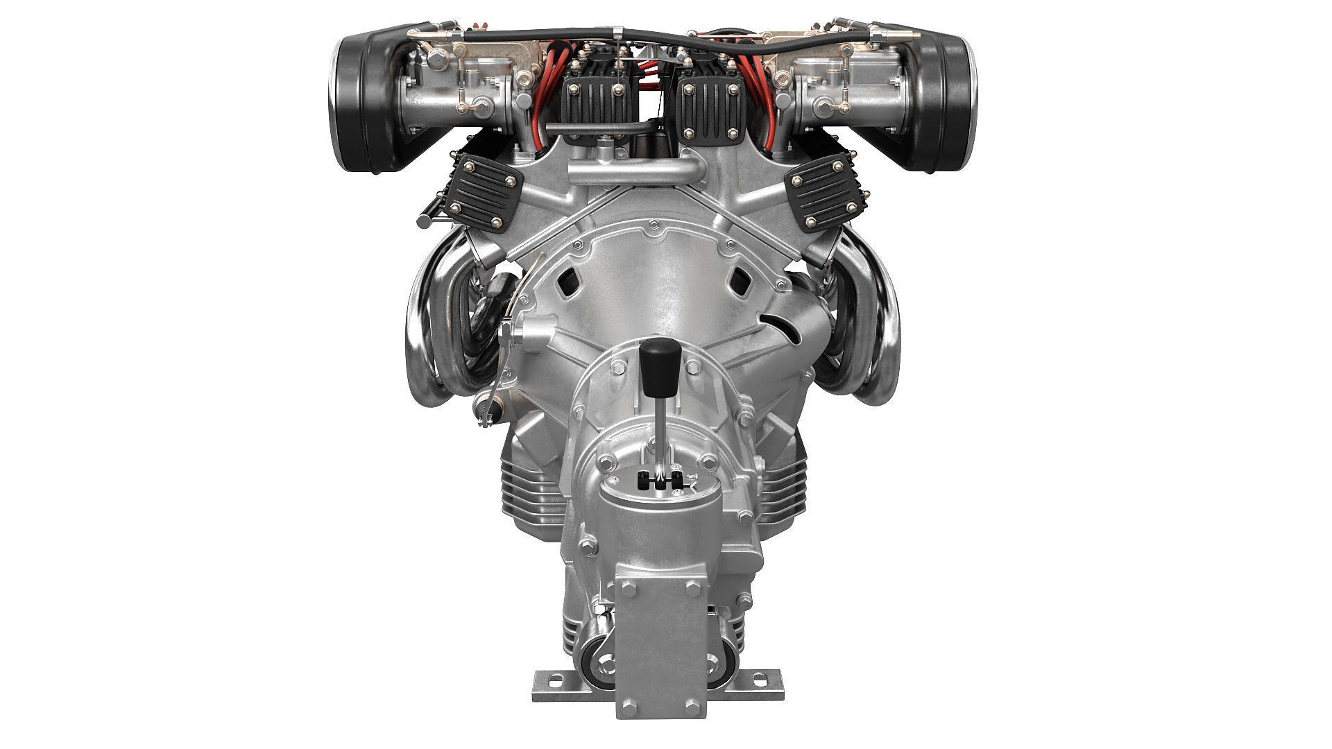 V12 engine with gearbox 3D model_14