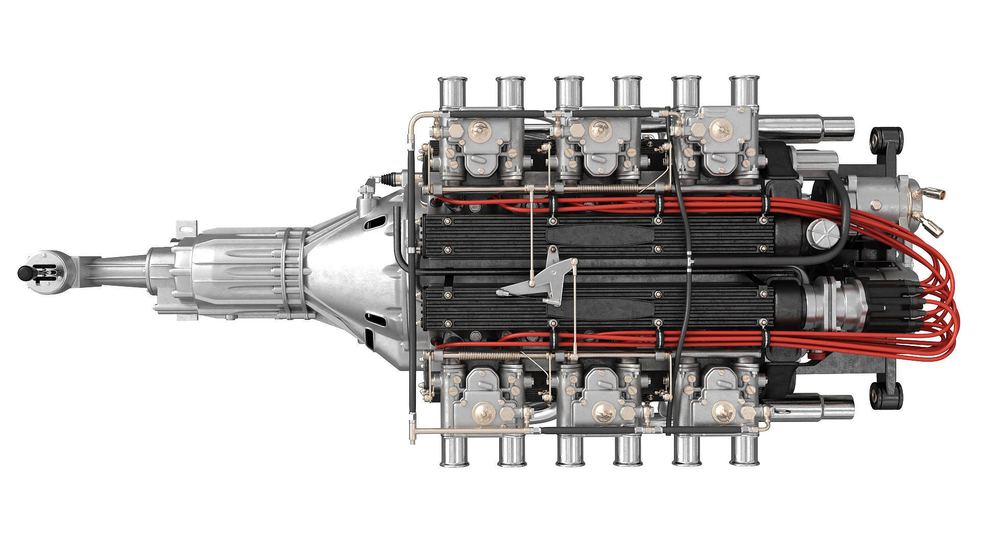 V12 engine with gearbox 3D model_12