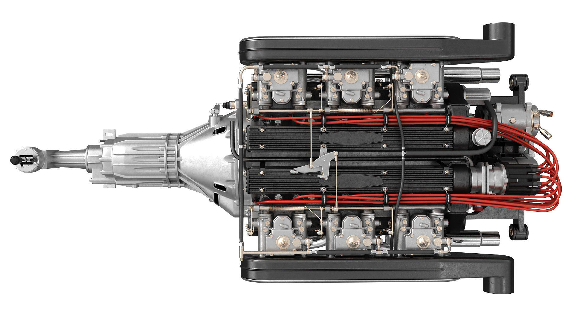 V12 engine with gearbox 3D model_11