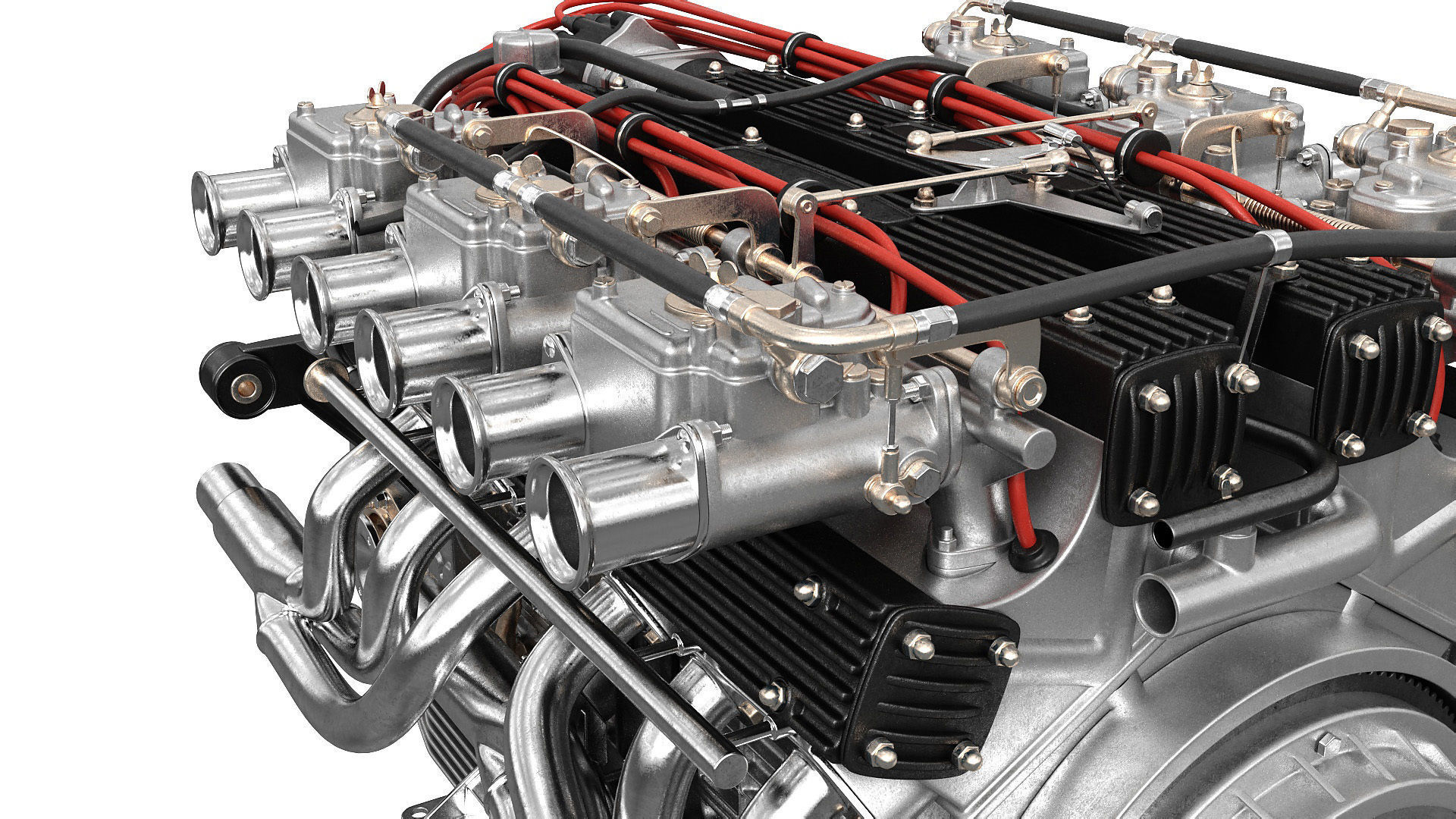 V12 engine with gearbox 3D model_21