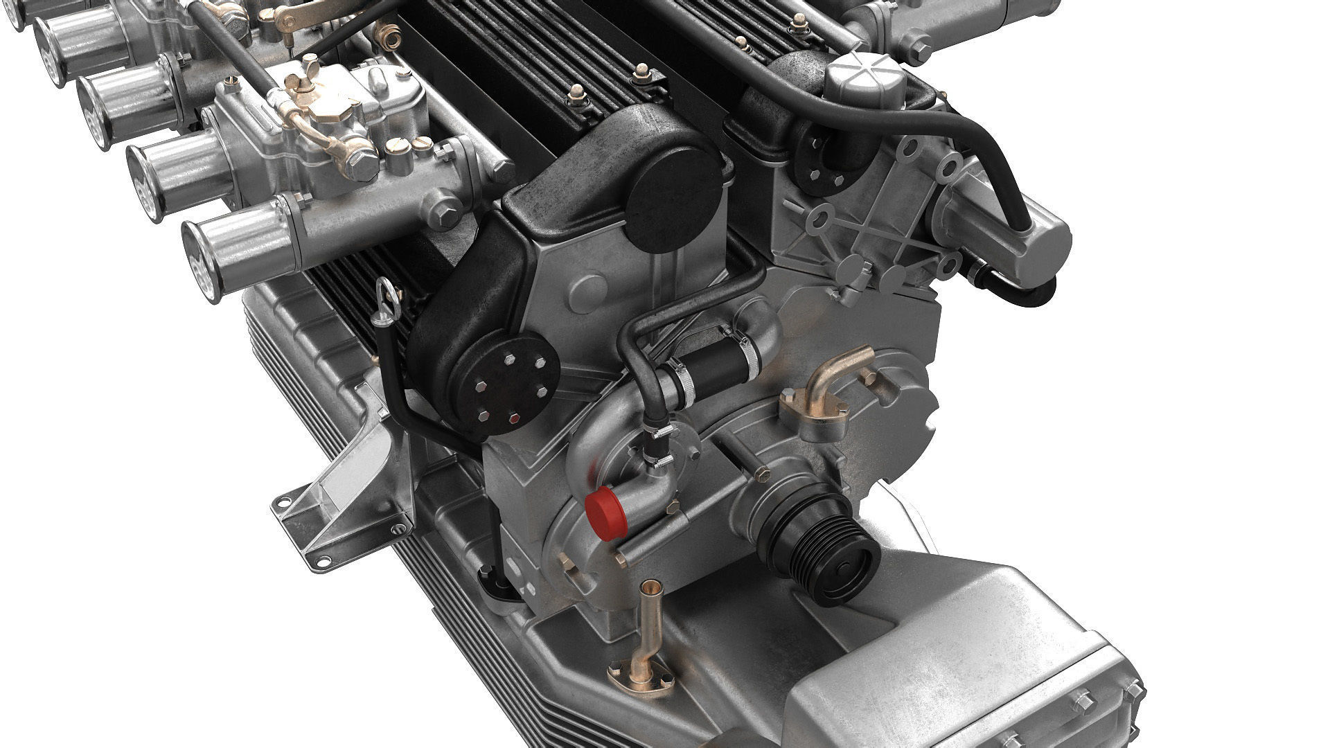V12 engine with gearbox 3D model_26