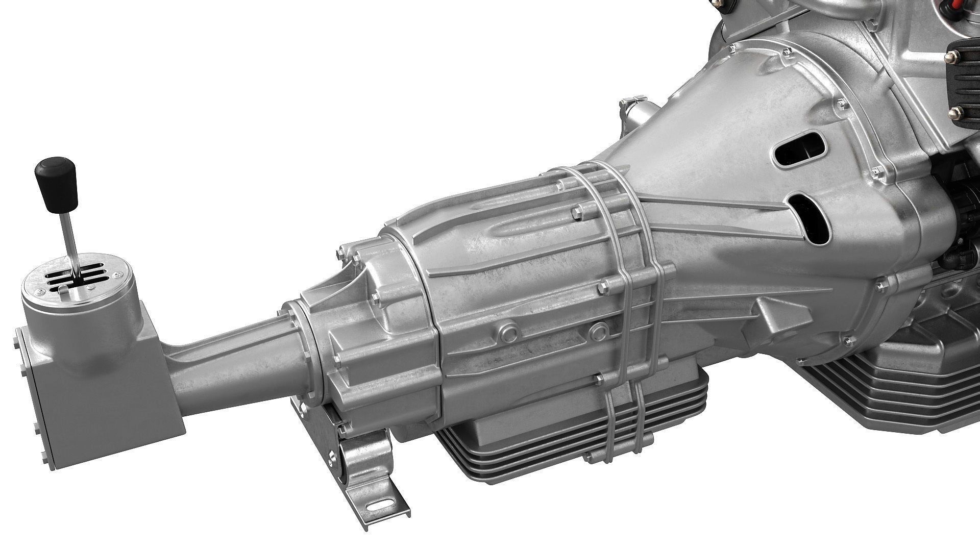 V12 engine with gearbox 3D model_16
