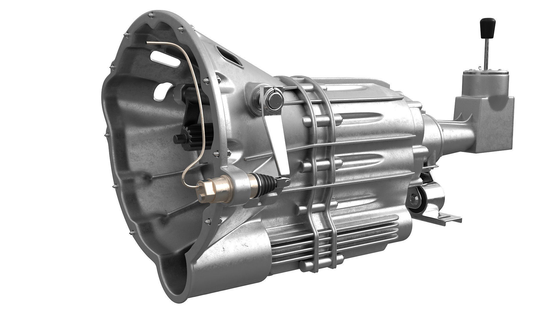 V12 engine with gearbox 3D model_17