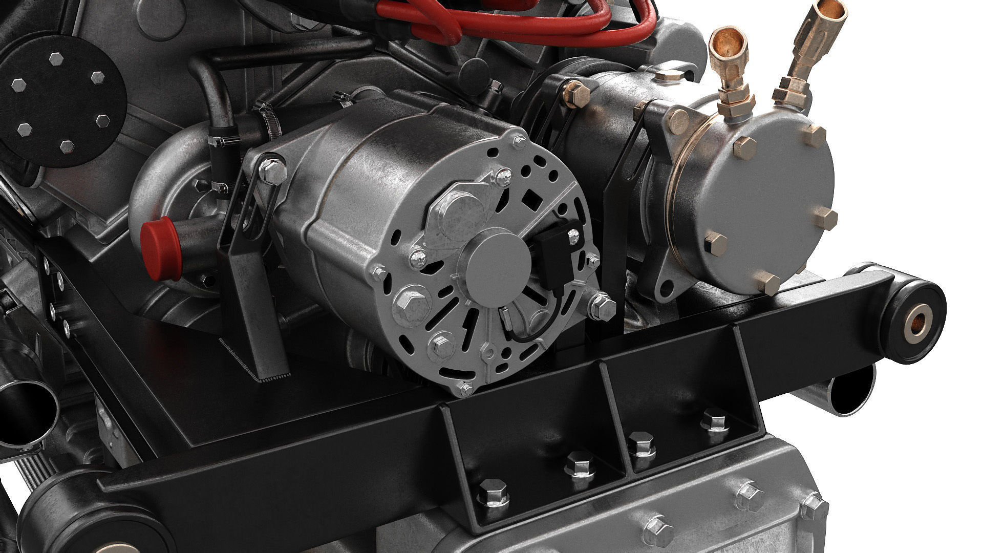 V12 engine with gearbox 3D model_28