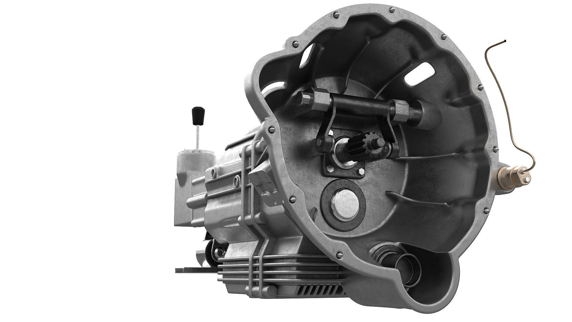 V12 engine with gearbox 3D model_18