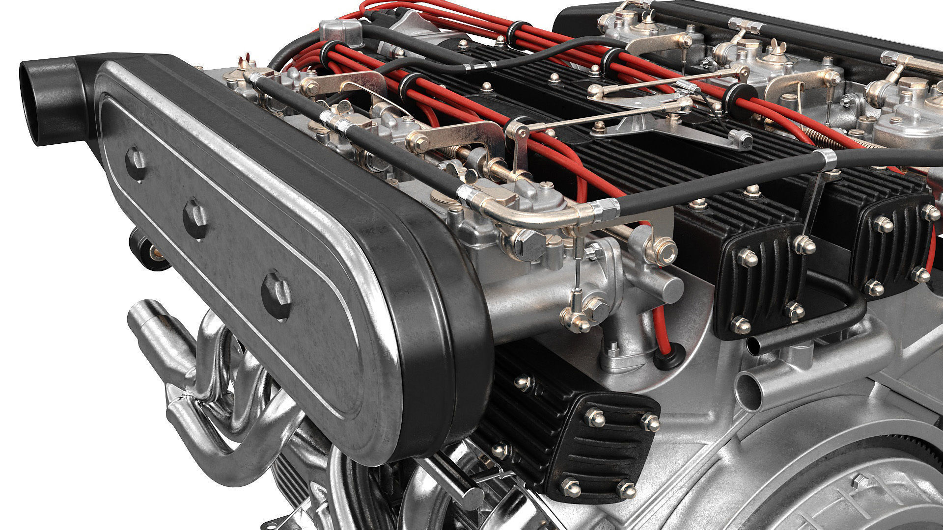 V12 engine with gearbox 3D model_20