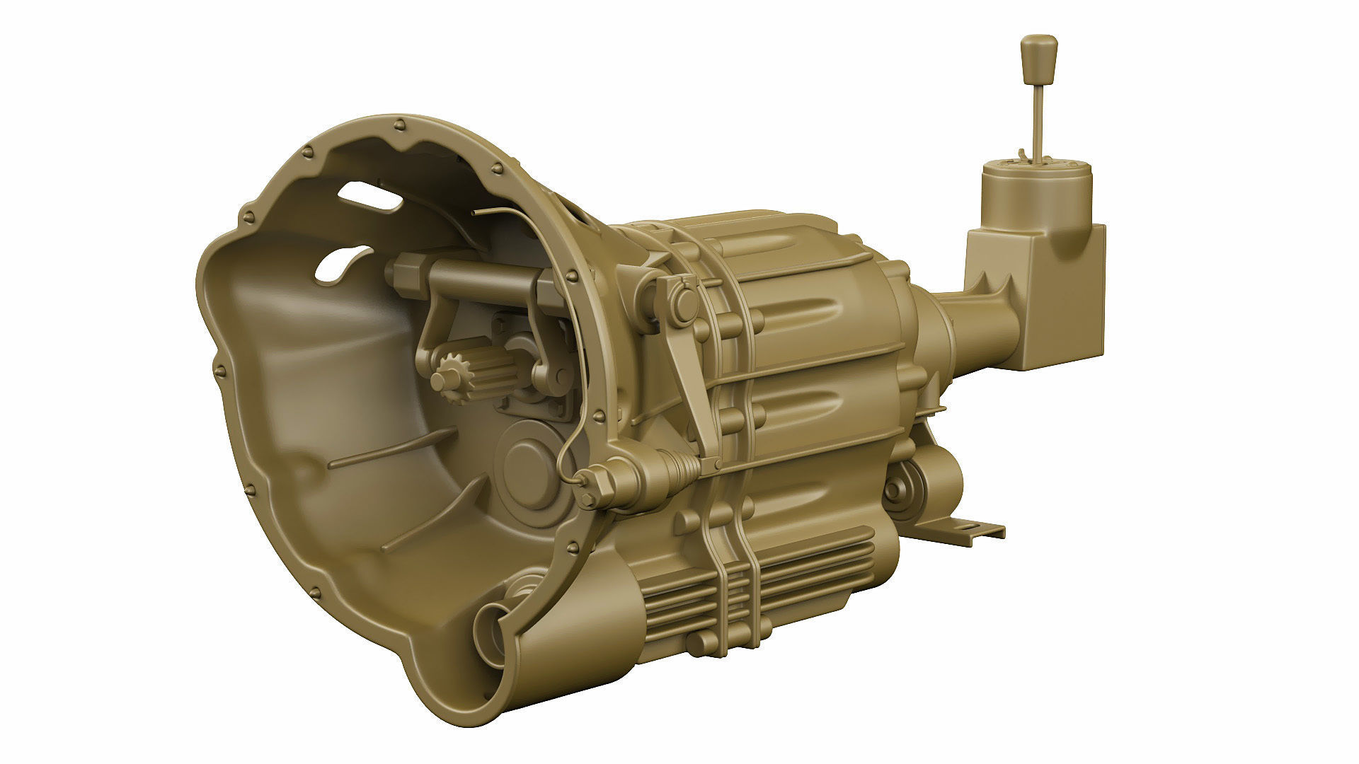 V12 engine with gearbox 3D model_32