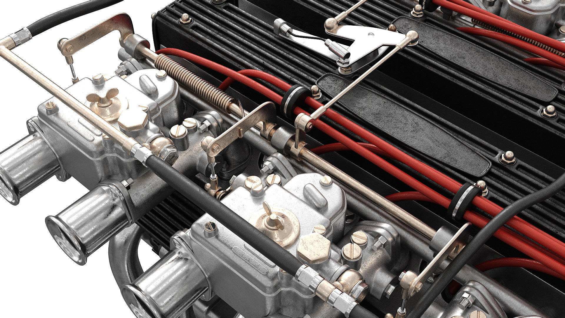 V12 engine with gearbox 3D model_23