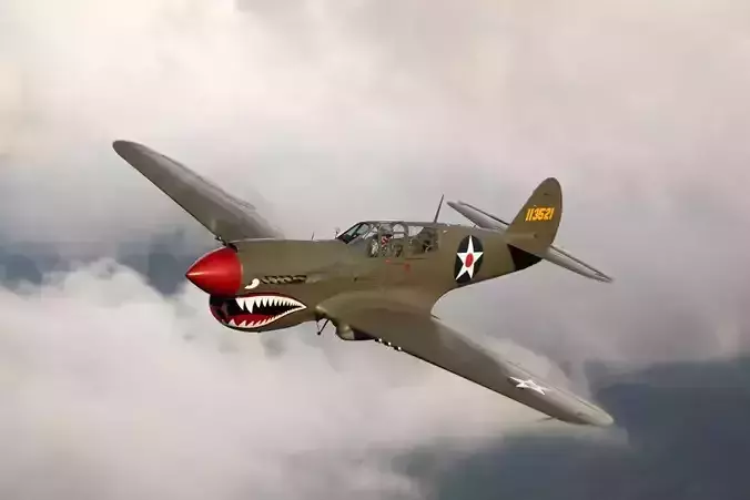 Curtiss P-40E Kittyhawk 3D model