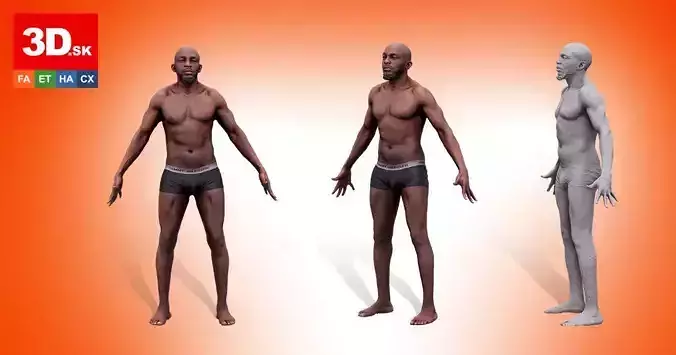 A Pose Raw 3D Scan Najeem Bonner 3D model