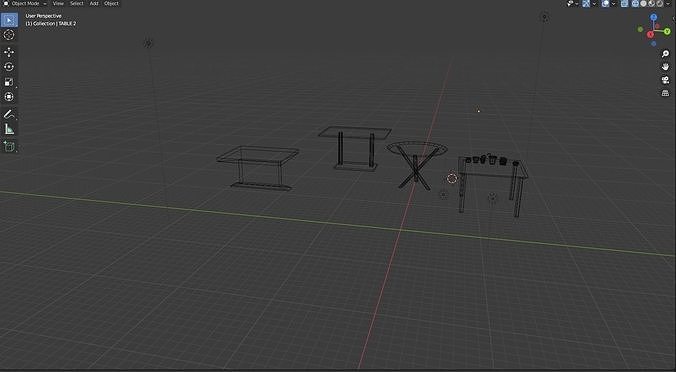 table low poly and chairs Low-poly 3D model