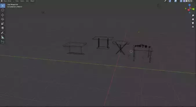 table low poly and chairs Low-poly 3D model