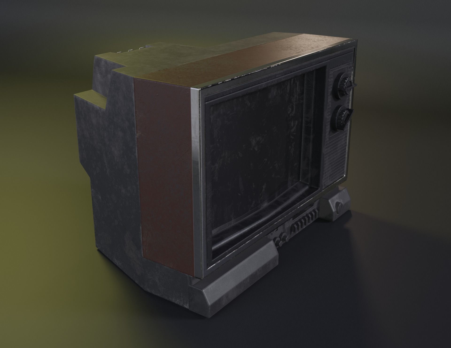 TV Old Television Low-poly 3D model PBR Low-poly 3D model_3