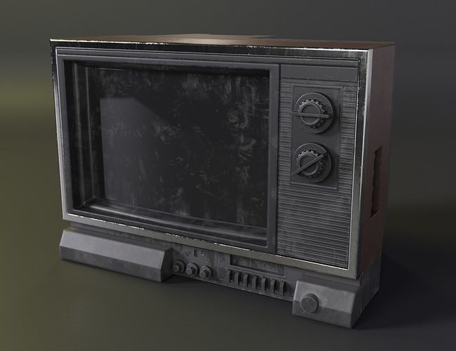 TV Old Television Low-poly 3D model PBR Low-poly 3D model