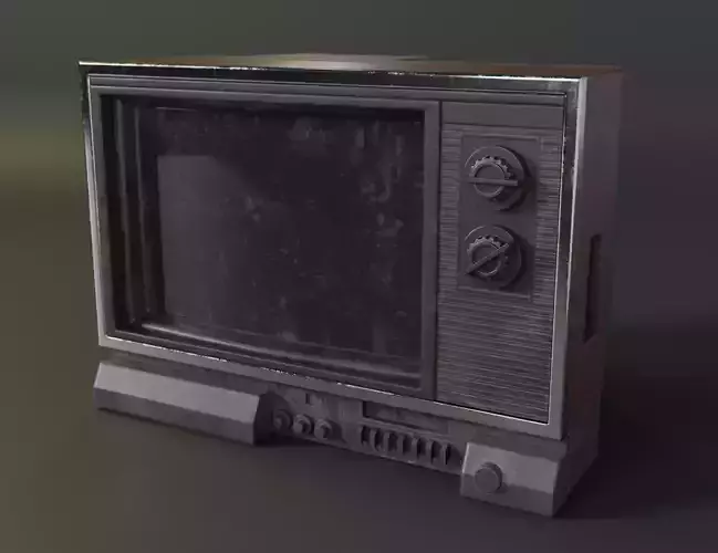 TV Old Television Low-poly 3D model PBR Low-poly 3D model