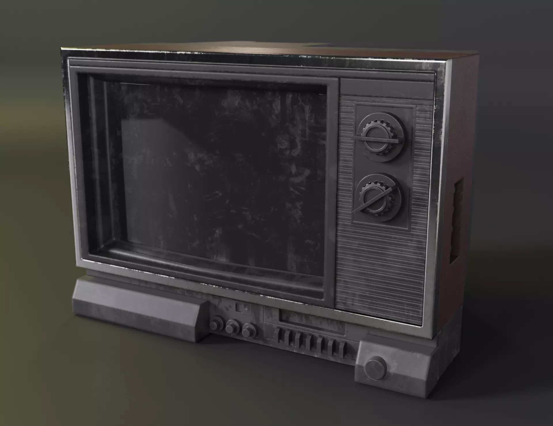 TV Old Television Low-poly 3D model PBR Low-poly 3D model_0