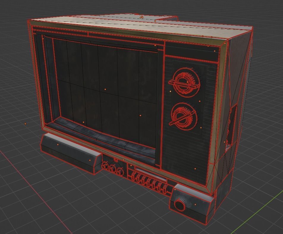 TV Old Television Low-poly 3D model PBR Low-poly 3D model_5