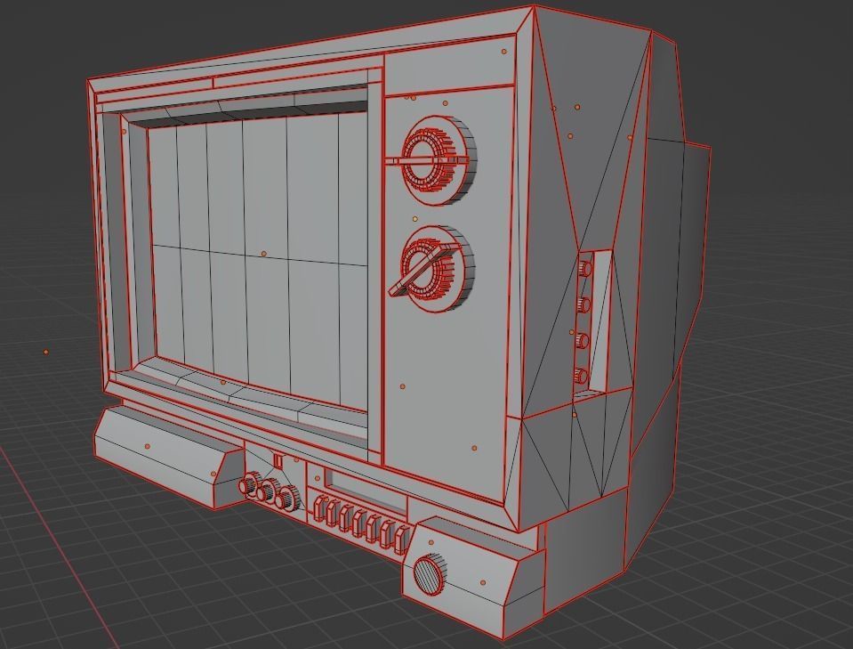 TV Old Television Low-poly 3D model PBR Low-poly 3D model_6