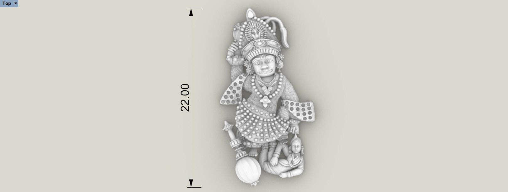 Hanumanji 3D print model_1