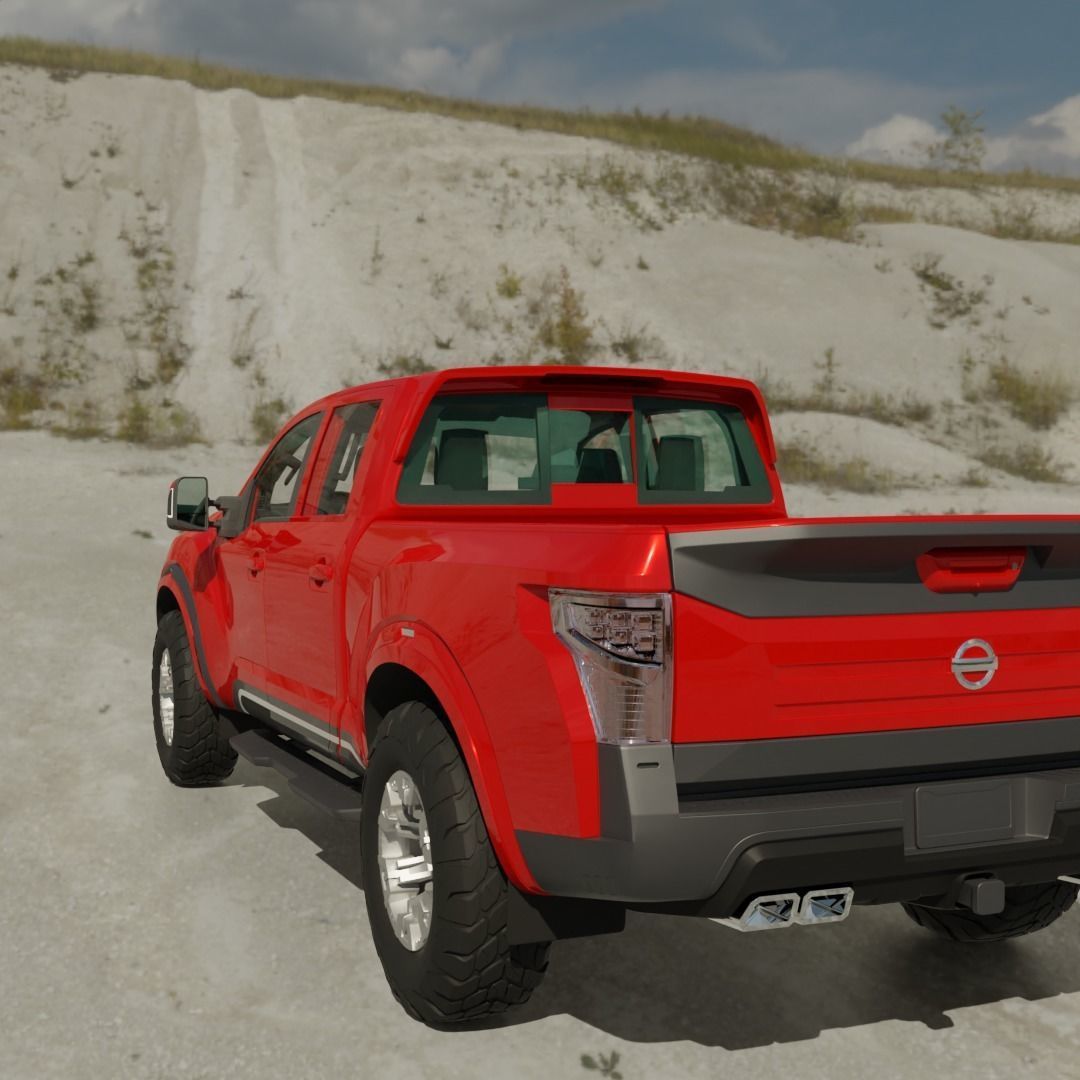 2022 Nissan Navara VL 4x4 Low-poly 3D model_4