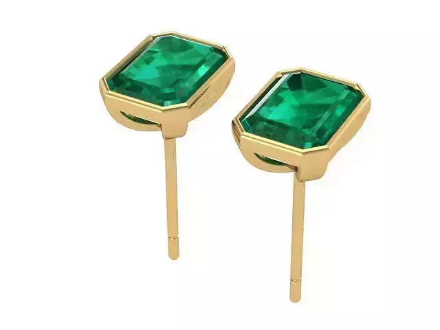 Emerald cut Diamond Earrings