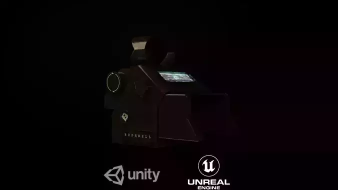 Scope device with light Low-poly 3D model