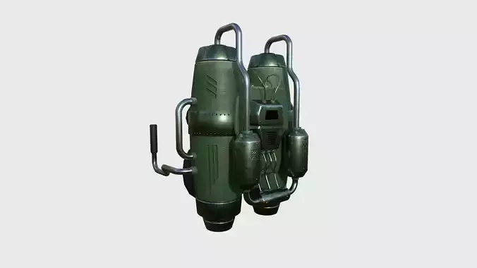 Jetpack A10 Green - SciFi Character Design Low-poly 3D model