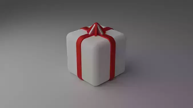 gift 3d model box with ribbon Free 3D model