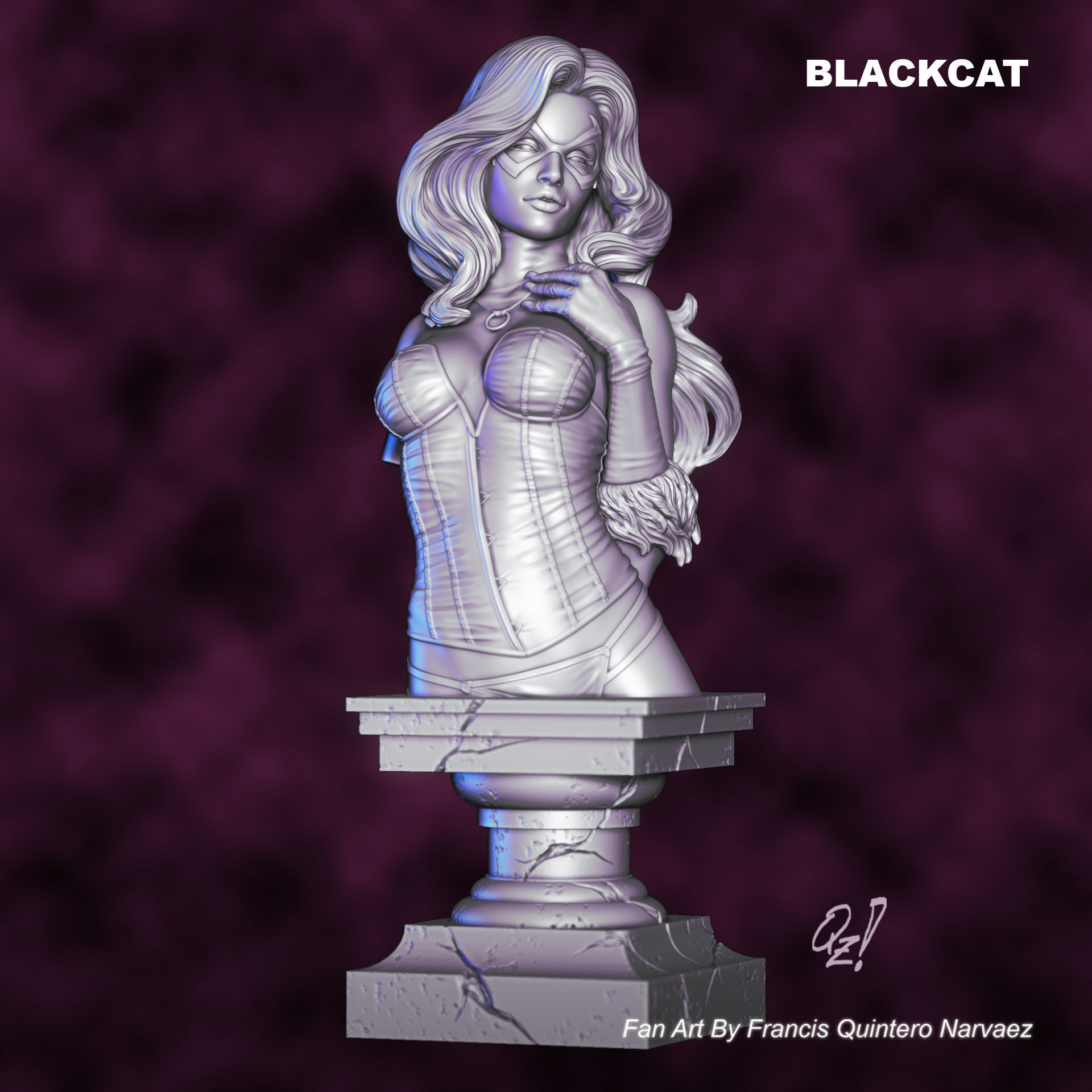 Blackcat Bust Special version  3D print model_1