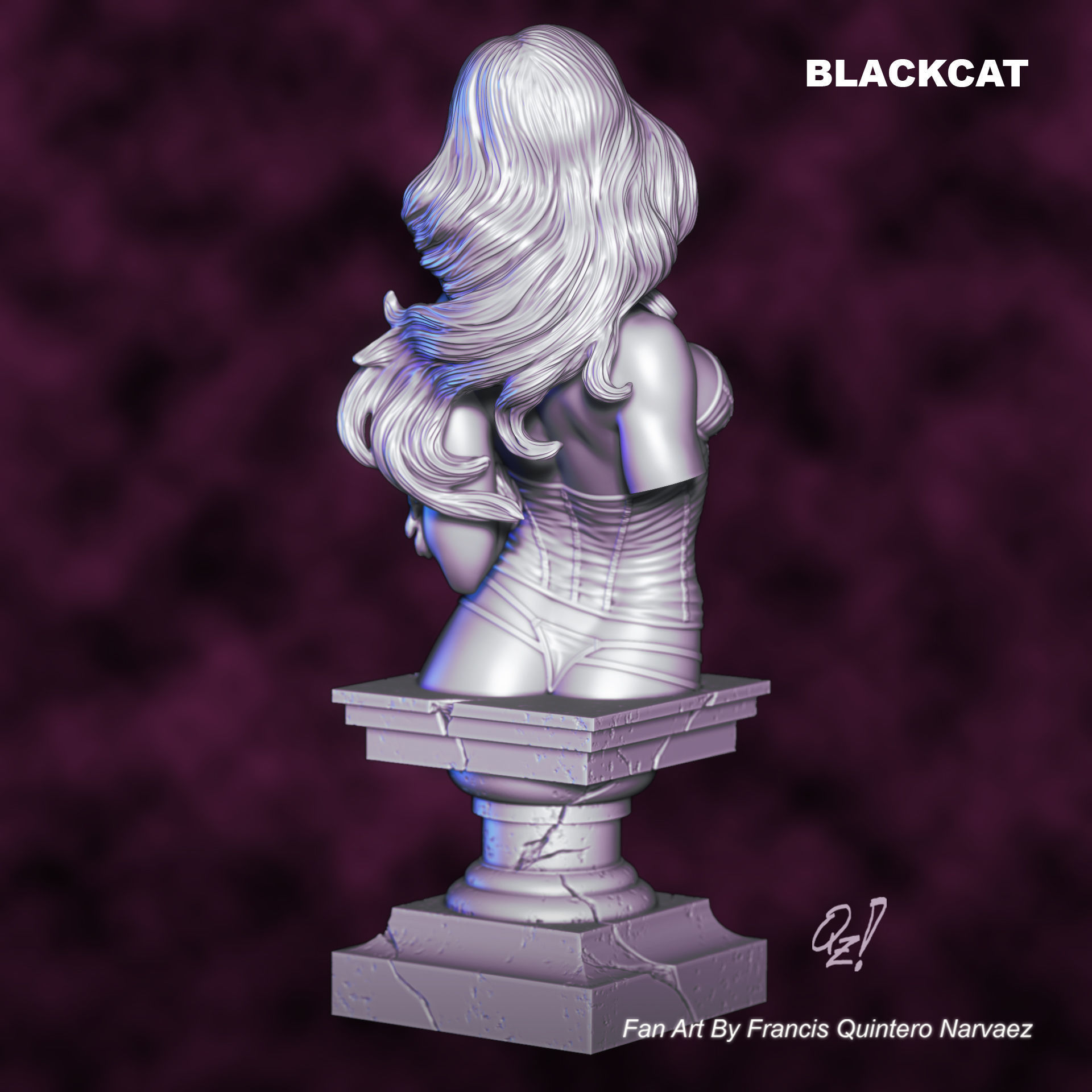Blackcat Bust Special version  3D print model_2